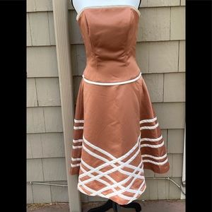 Beautiful Eden maids bronze and cream dress NWT